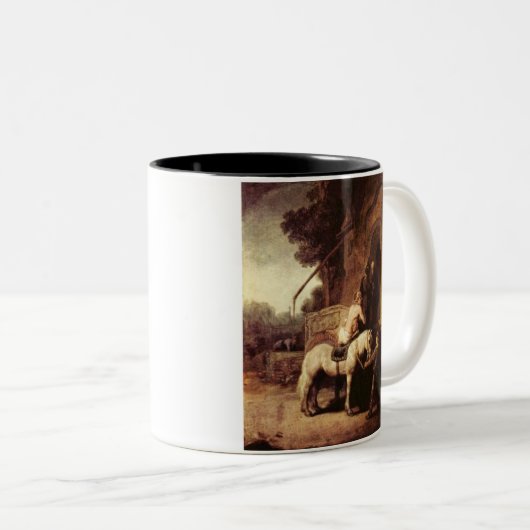 Die Samariter-Kaffeetasse Zweifarbige Tasse (VorderseiteRechts)
