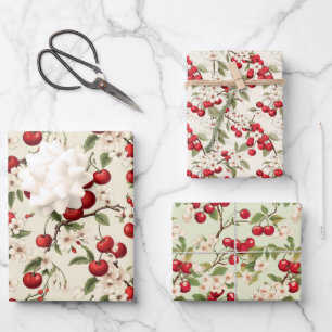 Die Sammlung blühender Berries: Cherry Jubilee Geschenkpapier Set