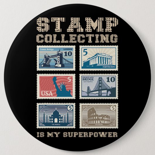 Die Sammlung von Briefmarke ist meine hochmoderne Button (Vorderseite)