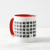 Die Sammlung von Kanji für Fisch Tasse (Vorderseite Links)