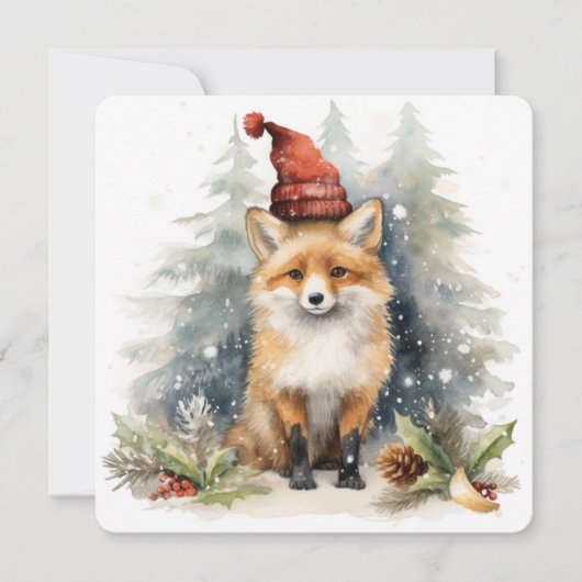 Die Sammlung von Waldrasen: Weihnachtsfox Feiertagskarte (Vorderseite)
