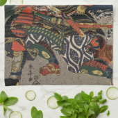 Die Samurai-Krieger Tadanori und Noritsune Geschirrtuch (Gefaltet)