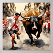 Die San Fermin-Parade in Spanien Print Poster (Vorne)