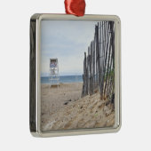 Die Sanddüne-Strände von Montauk, NY Silbernes Ornament (Rechts)