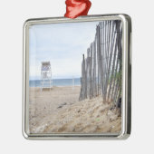 Die Sanddüne-Strände von Montauk, NY Silbernes Ornament (Links)