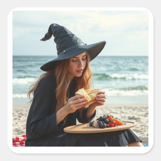 Die "sandWITCH" Quadratischer Aufkleber (Vorderseite)