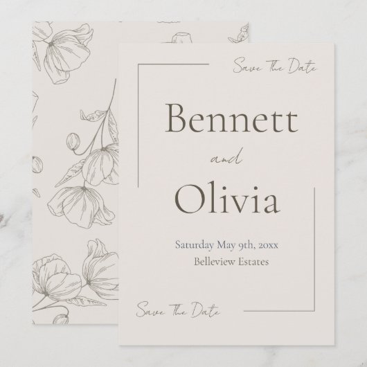 Die sanfte Jahreszeit spart das Datum Save The Date (Vorne/Hinten)