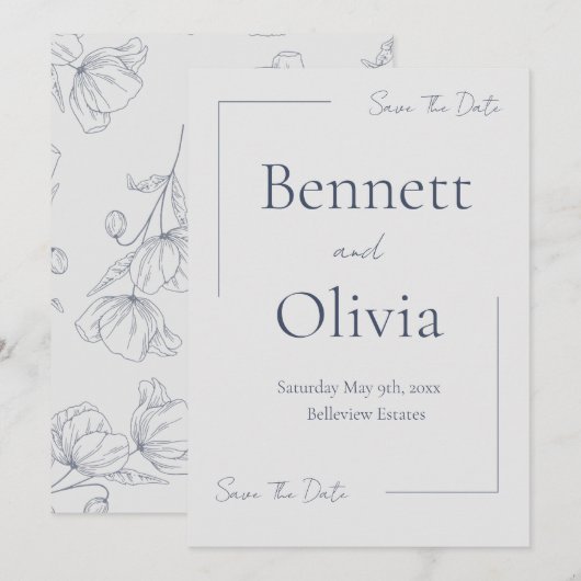 Die sanfte Jahreszeit spart das Datum Save The Date (Vorne/Hinten)