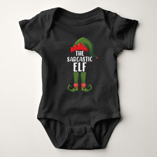 Die Sarcastic Elf Familie Matching Group Weihnacht Baby Strampler (Vorderseite)