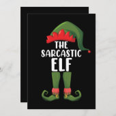 Die Sarcastic Elf Familie Matching Group Weihnacht Einladung (Vorne/Hinten)