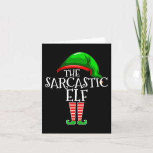 Die Sarcastic Elf Familie Matching Group Weihnacht Karte