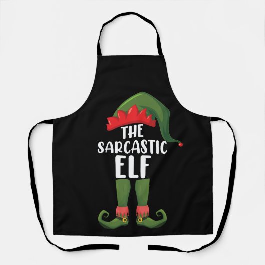 Die Sarcastic Elf Familie Matching Group Weihnacht Schürze (Vorderseite)
