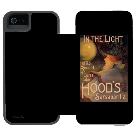 Die Sarsaparille-förderndes Plakat der Haube Incipio iPhone Geldbeutel-Hülle (Folio Geöffnet)