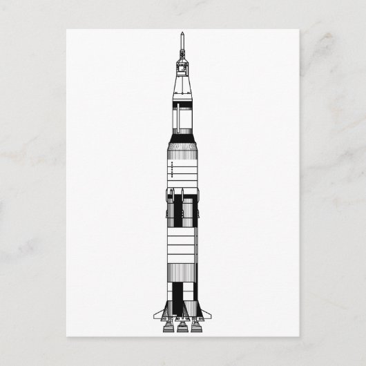 Die Saturn V-Rakete Postkarte (Vorderseite)
