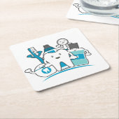 Die saubere Zahn-Gruppe Rechteckiger Pappuntersetzer (angewinkelt)