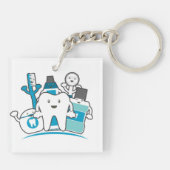 Die saubere Zahn-Gruppe Schlüsselanhänger (Rückseite)