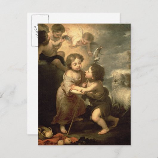 Die Säuglinge Christus und Johannes der Täufer Postkarte (Vorne/Hinten)