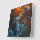 Die Säulen der Schöpfung wurden mittendrin. Quadratische Wanduhr (Winkel)