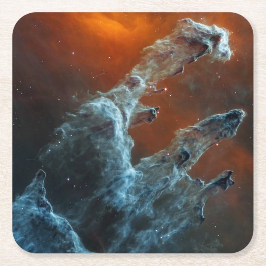 Die Säulen der Schöpfung wurden mittendrin. Rechteckiger Pappuntersetzer (Vorderseite)