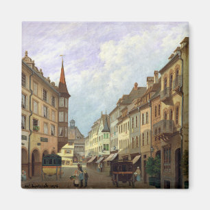 Die Säulengänge, großartige Rue, Colmar, 1876 Magnet