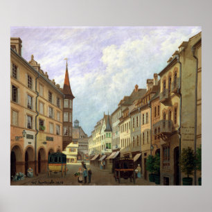 Die Säulengänge, großartige Rue, Colmar, 1876 Poster