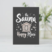 Die Sauna ist mein glücklicher Ort Dankeskarte (Stehend Vorderseite)