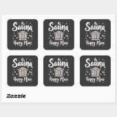 Die Sauna ist mein glücklicher Ort Quadratischer Aufkleber (Blatt)