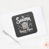 Die Sauna ist mein glücklicher Ort Quadratischer Aufkleber (Umschlag)
