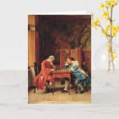 Die Schach-Spieler, 1856 Karte (Gelbe Blume)