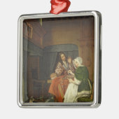 Die Schach-Spieler, c.1670 Silbernes Ornament (Links)