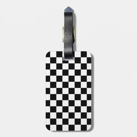 Die Schachbrett-Flagge Gepäckanhänger (Rückseite vertikal)