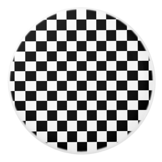 Die Schachbrett-Flagge Keramikknauf (Vorderseite)