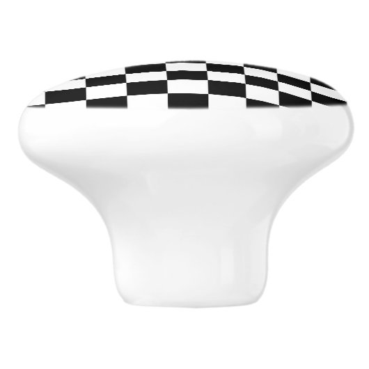 Die Schachbrett-Flagge Keramikknauf (Seitenansicht)