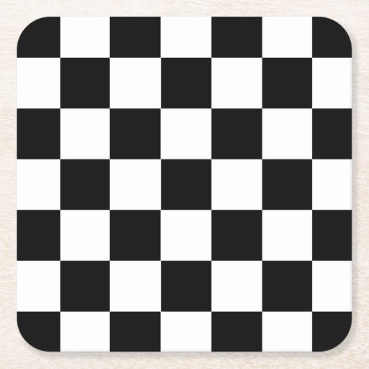 Die Schachbrett-Flagge Rechteckiger Pappuntersetzer (Vorderseite)