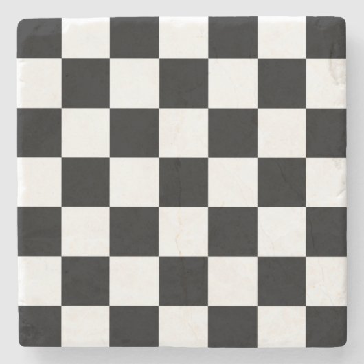 Die Schachbrett-Flagge Steinuntersetzer (Vorderseite)