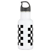 Die Schachbrett-Flagge Trinkflasche (Rückseite)
