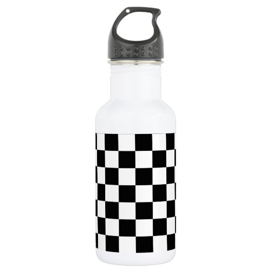 Die Schachbrett-Flagge Trinkflasche (Vorderseite)