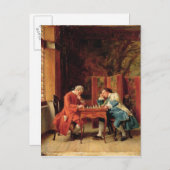 Die Schachspieler, 1856 Postkarte (Vorne/Hinten)
