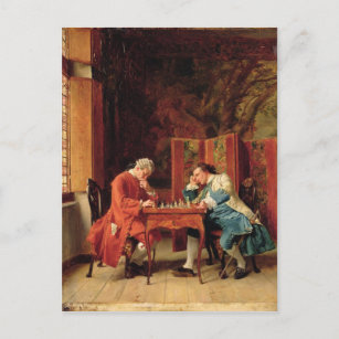 Die Schachspieler, 1856 Postkarte