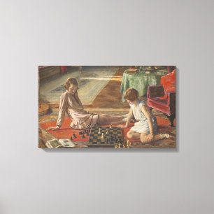Die Schachspieler (von John Lavery) Leinwanddruck