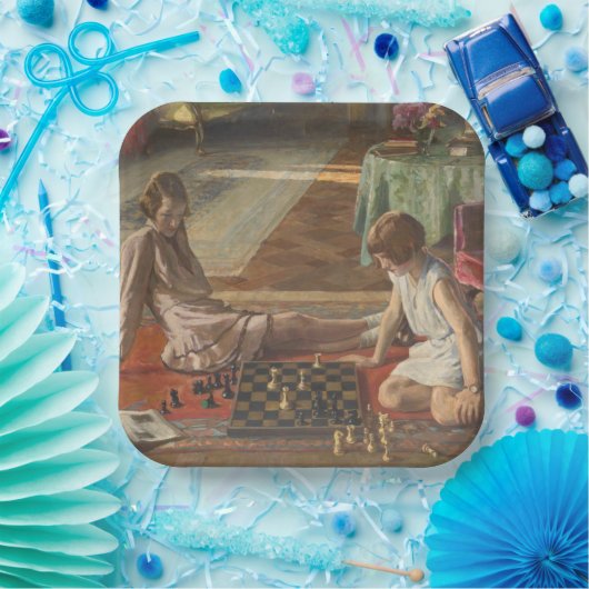 Die Schachspieler (von John Lavery) Pappteller (Party)