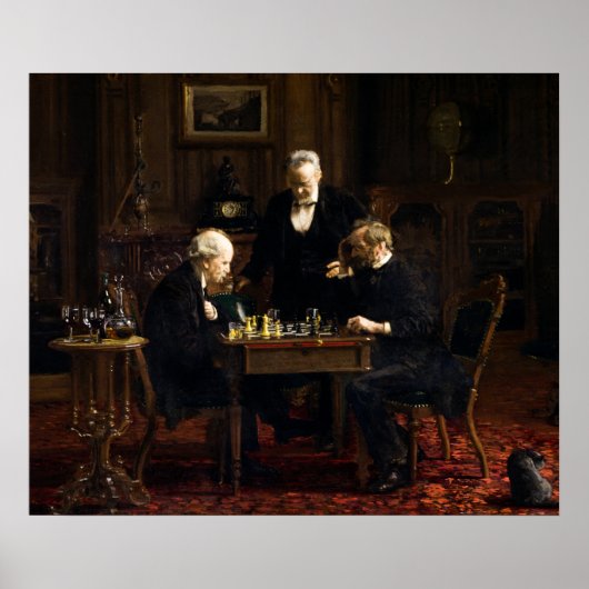 Die Schachspieler von Thomas Eakins Poster (Vorne)