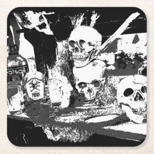 Die Schädel haben es - Halloween-Design Rechteckiger Pappuntersetzer