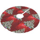 Die Schädel von Weihnachten Polyester Weihnachtsbaumdecke (Schrägansicht)