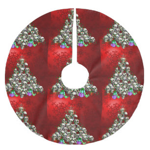 Die Schädel von Weihnachten Polyester Weihnachtsbaumdecke