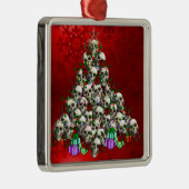 Die Schädel von Weihnachten Silbernes Ornament (Rechts)