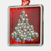 Die Schädel von Weihnachten Silbernes Ornament (Links)