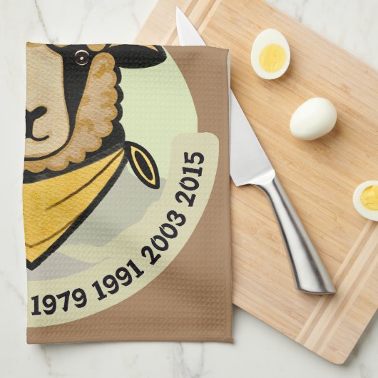 Die Schafe durch Generationen Geschirrtuch (Viertel Falte)