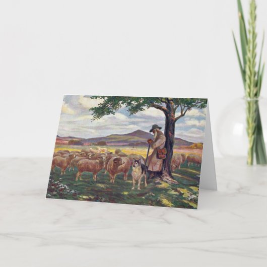 Die Schafe hüten Karte (Vorderseite)