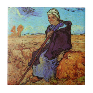 Die Schäferin (nach Millet) von Vincent van Gogh Fliese